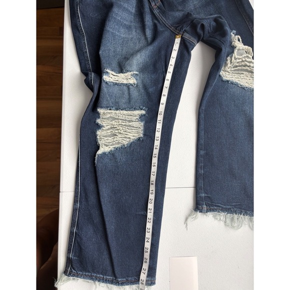 Judy Blue Los Angeles Womens 22W Dark Wash Distressed Straight Jeans - Picture 7 of 7